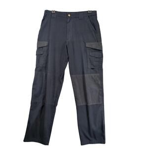 Tru-Spec Black Tactical Cargo Pants Mens 36x33 Ripstop Adj Waist Reinforced Knee